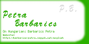 petra barbarics business card